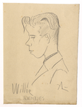 39727 Portret van een jonge man, genaamd Willie Rientjes, een van de medewerkers van een uitdeelpost in Utrecht. ...